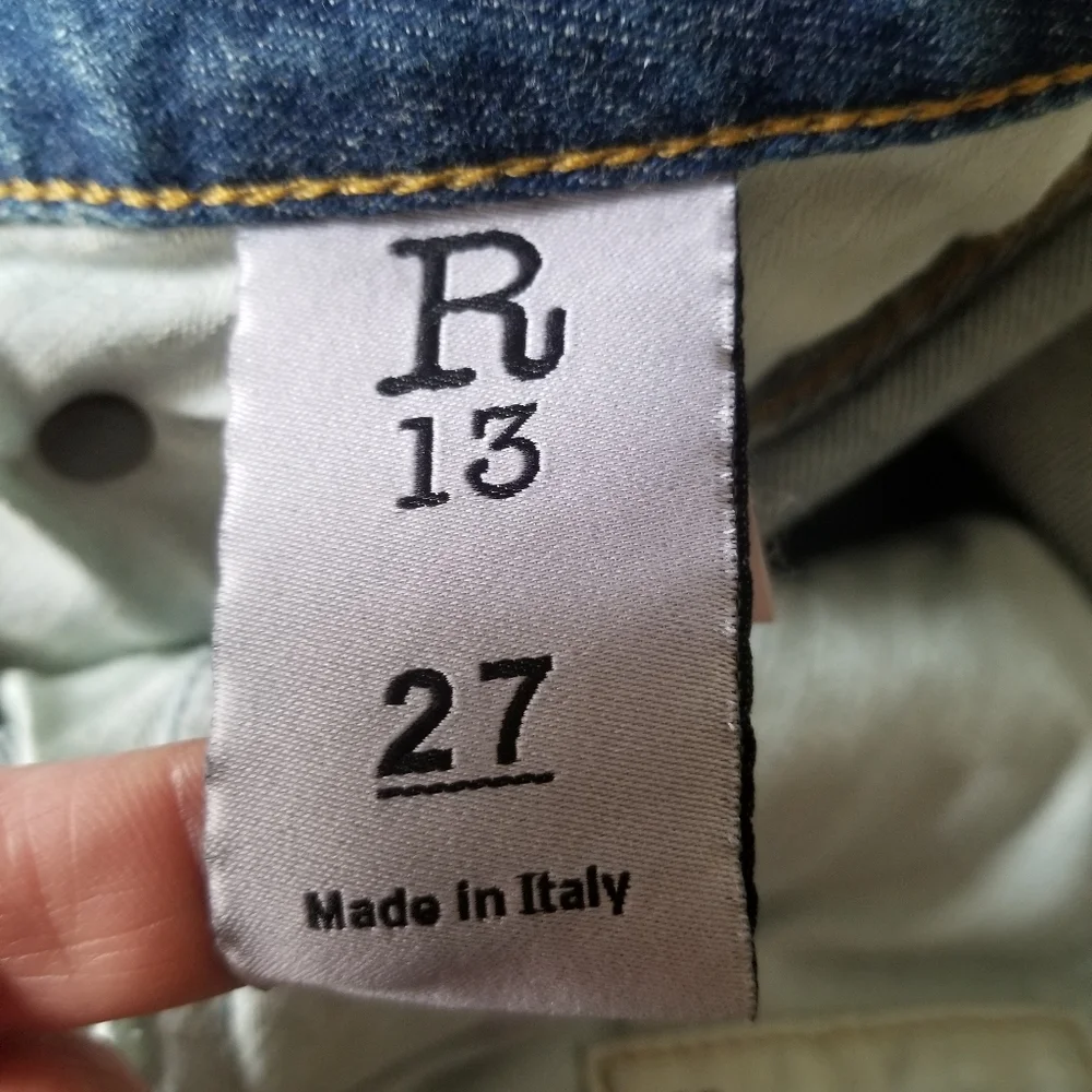 R13 Kate Skinny Distressed Stretchy Jeans Size 27 Mid Wash Blue - Picture 10 of 13